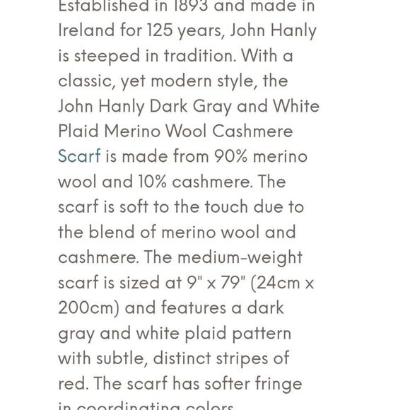 JOHN HANLY VIRGIN WOOL SCARF - Picture 6 of 6